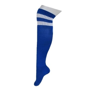 Λεπτές μακριές κάλτσες ποδοσφαίρου με υφαντό ύφασμα υψηλής ελαστικότητας και τρεις οριζόντιες ρίγες