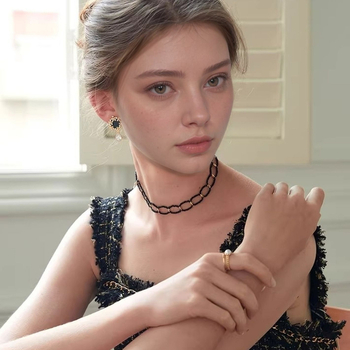 Műkristályos nyaklánc, kézzel készített lánc, geometriai dizájn