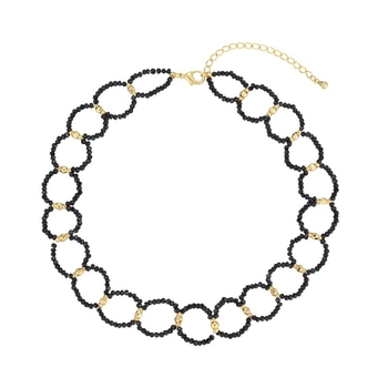 Műkristályos nyaklánc, kézzel készített lánc, geometriai dizájn