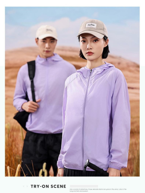 Външна ветровка за открито с UV защита UPF50+, дишаща, много лека, бързосъхнеща, с качулка