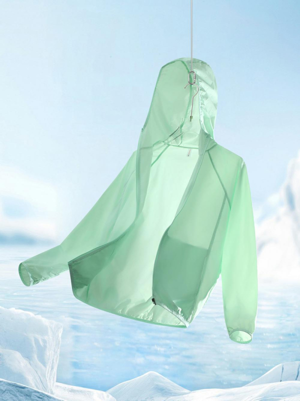 Външна ветровка за открито с UV защита UPF50+, дишаща, много лека, бързосъхнеща, с качулка