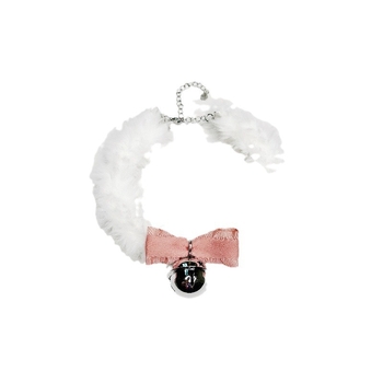 Choker ogrlica s privjeskom zvončić od legure, elektroplatina, lanac zmijske kosti, korejski stil