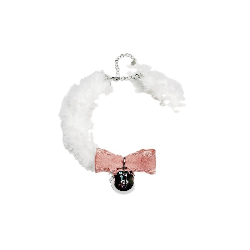 Choker ogrlica s privjeskom zvončić od legure, elektroplatina, lanac zmijske kosti, korejski stil