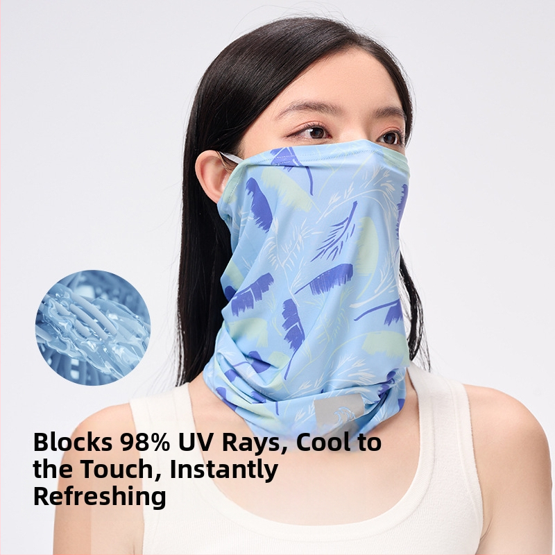 Outdoor šatka na hlavu - slnečná ochrana, odolná vetru a písku, kvetinový vzor, zmes polyesteru/spandexu, unisex; vhodné na bicyklovanie a turistiku