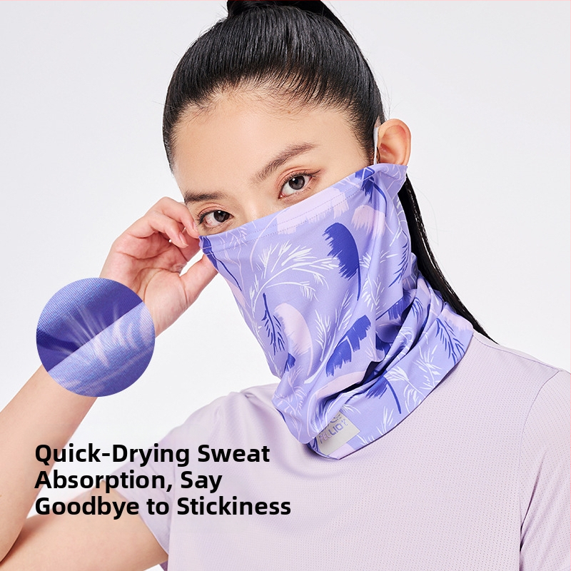 Outdoor šatka na hlavu - slnečná ochrana, odolná vetru a písku, kvetinový vzor, zmes polyesteru/spandexu, unisex; vhodné na bicyklovanie a turistiku