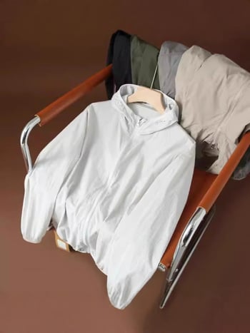 Ζακέτα με κουκούλα, υπερλεπτή, UPF >2000, μίγμα πολυεστέρα, πλαϊνές τσέπες, λεπτή, καλοκαιρινό μοντέλο 2025