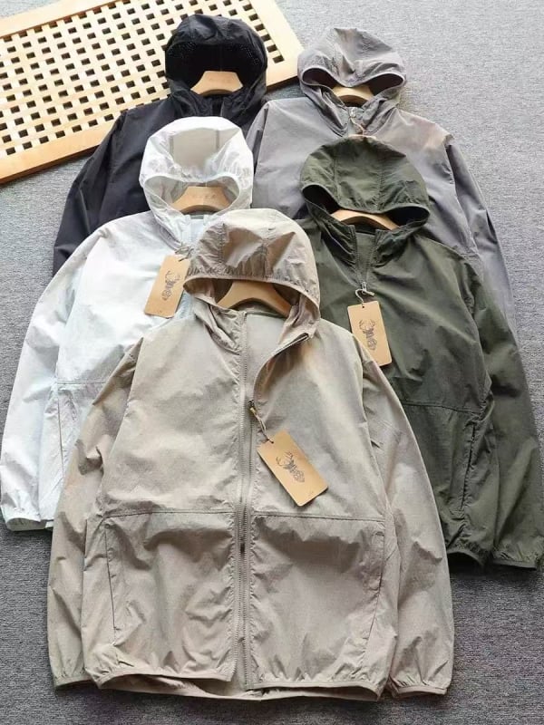 Ζακέτα με κουκούλα, υπερλεπτή, UPF >2000, μίγμα πολυεστέρα, πλαϊνές τσέπες, λεπτή, καλοκαιρινό μοντέλο 2025