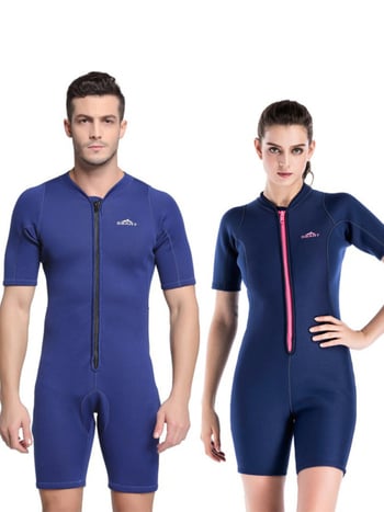 Unisex 2mm κοντομάνικη ολόσωμη στολή κατάδυσης, ένα κομμάτι, ζεστή προστασία για κολύμβηση και κατάδυση