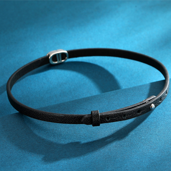 Метална огърлица с висулка от паладий и букви – еднослойна верига Шопин, личностен стил