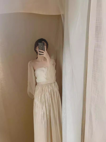 Слънцезащитен дамски кардиган, шифон, корейски стил, свободна кройка, дълги ръкави