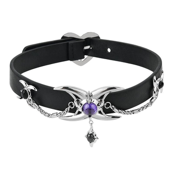 Геометрично чокър колие – смесени материали, висулка от изкуствен кристал, синджир в стил Чопар за жени