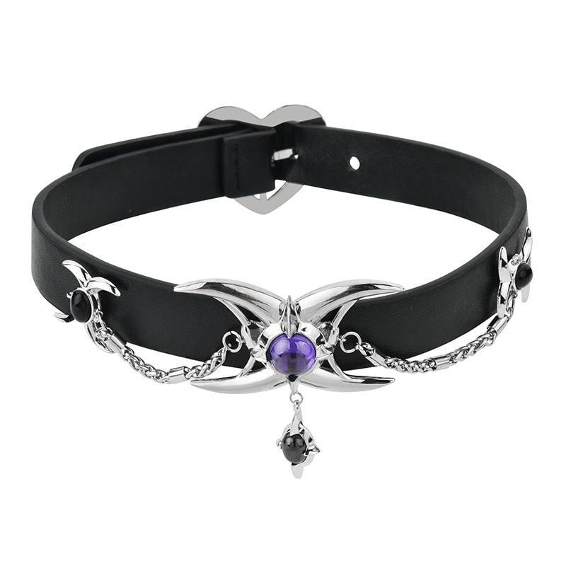 Геометрично чокър колие – смесени материали, висулка от изкуствен кристал, синджир в стил Чопар за жени