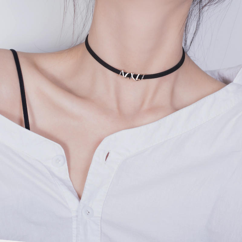 Choker ogrlica od srebra 925, elektroplatinirana klavikularna lančana, svjež i sladak stil, za žene.