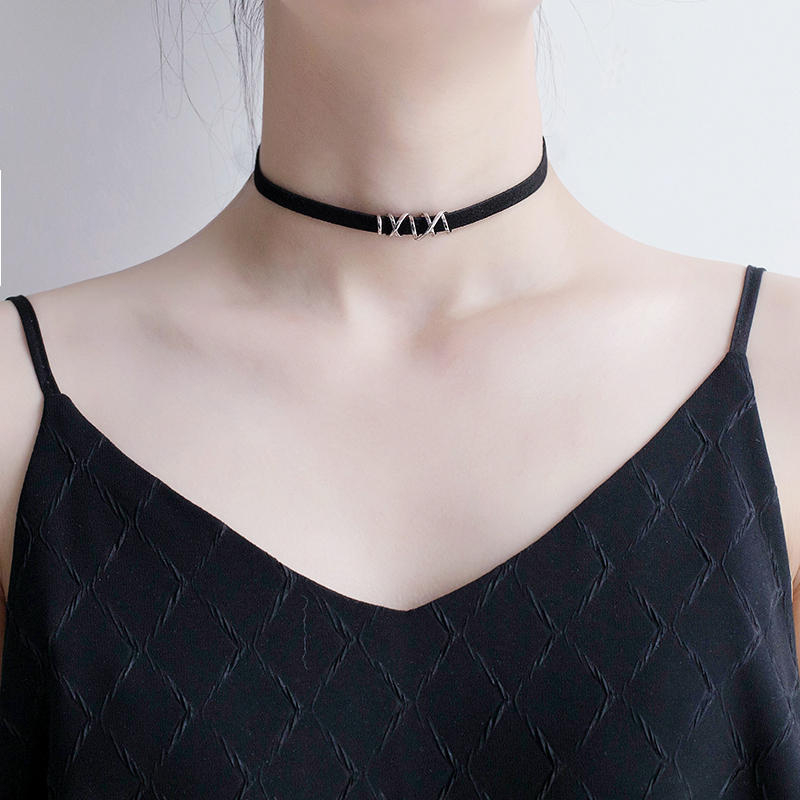 Choker ogrlica od srebra 925, elektroplatinirana klavikularna lančana, svjež i sladak stil, za žene.