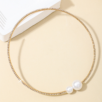 Огърлица-яка за жени, сплав, геометричен дизайн, елегантен стил