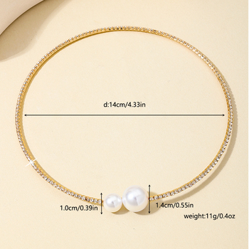 Огърлица-яка за жени, сплав, геометричен дизайн, елегантен стил