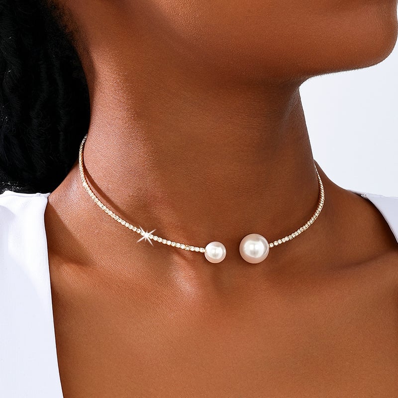 Огърлица-яка за жени, сплав, геометричен дизайн, елегантен стил