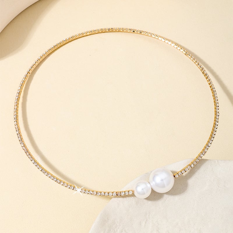 Огърлица-яка за жени, сплав, геометричен дизайн, елегантен стил