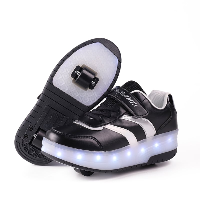 Pantofi cu LED, cu două roți, PU roți, Starbar Monkey, Unisex