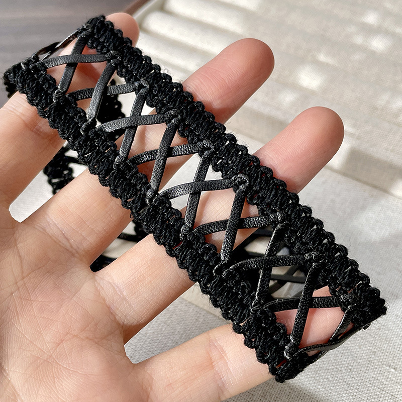 Vintage geometrijski križni choker ogrlica s privjeskom od legure, miješani materijali, klavikularni lanac, za žene