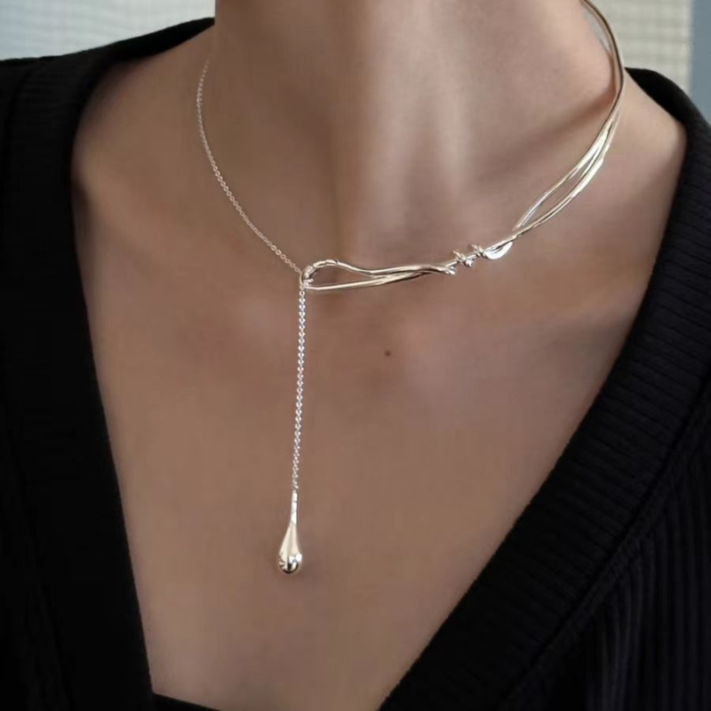 Ogrlica od bakra, ručno izrađena, privjesak od legure, običan lanac, geometrijski stil