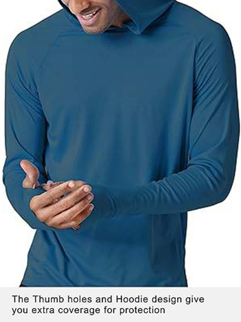 Μπλούζα με κουκούλα, slim-fit, ράγκλαν μακριά μανίκια, UPF50+, 90% πολυεστέρας / 10% ελαστάν