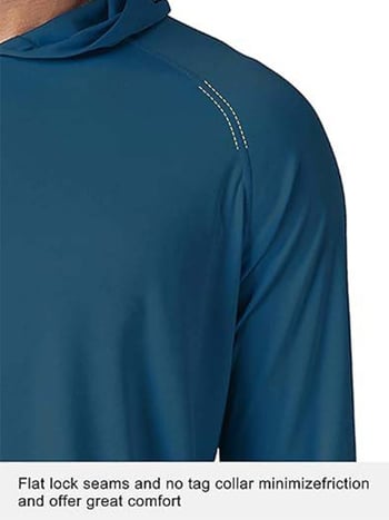 Μπλούζα με κουκούλα, slim-fit, ράγκλαν μακριά μανίκια, UPF50+, 90% πολυεστέρας / 10% ελαστάν