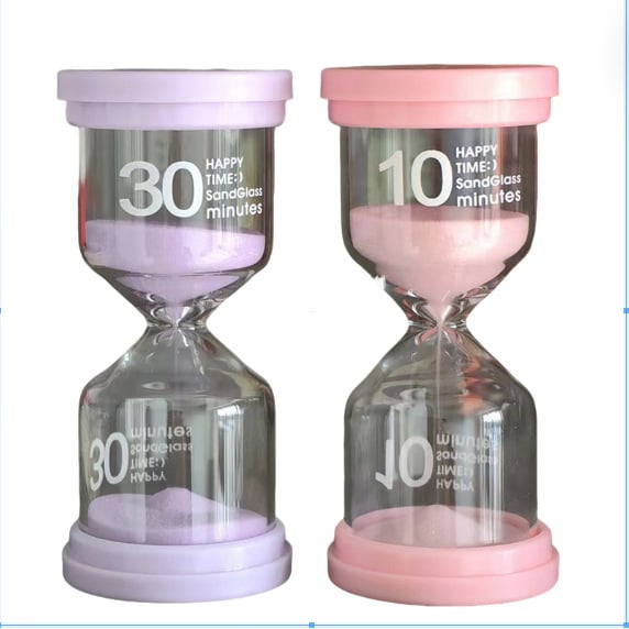 Macaron Time Пясъчен часовник - ръчно изработено стъкло, настолен декор в модерен минималистичен стил