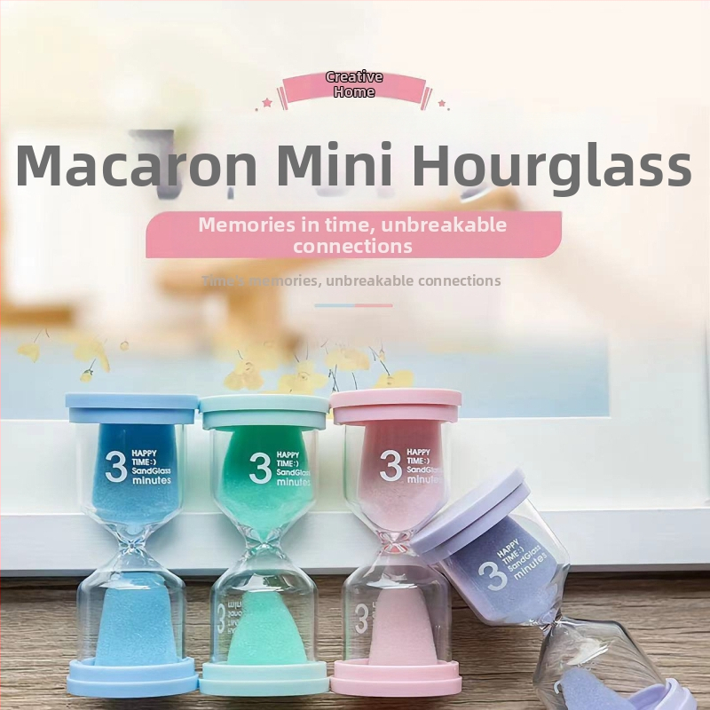Macaron Time presýpacie hodiny – ručne vyrobený sklenený stolný ozdobný predmet, moderný minimalistický dizajn