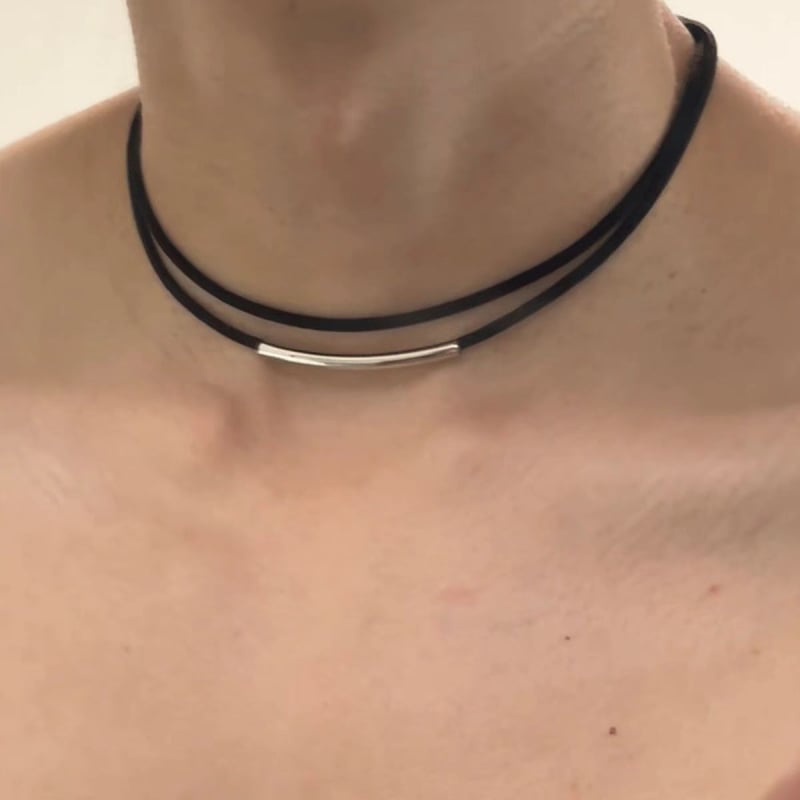 Огърлица с U-образен геометричен дизайн, корейски стил, мултислойна; материал: восък пчелен; висулка: сплав