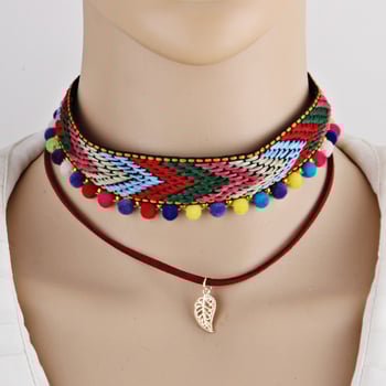 Colier din frânghie cu lanț șarpe, multistrat, pandant din aliaj, personalizabil