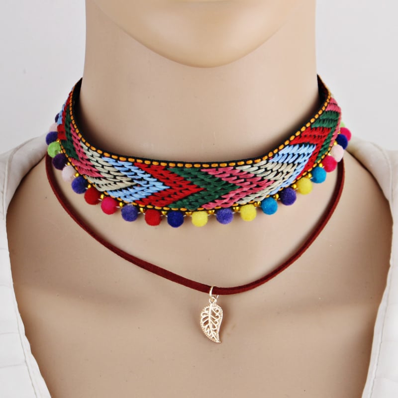 Colier din frânghie cu lanț șarpe, multistrat, pandant din aliaj, personalizabil