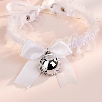 Чокър колие с панделка и дантела с камбанка, корейски стил, У-образен дизайн, смесени материали, ключична верига, пролет 2024