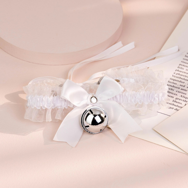 Чокър колие с панделка и дантела с камбанка, корейски стил, У-образен дизайн, смесени материали, ключична верига, пролет 2024