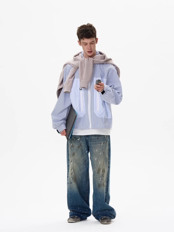 Ελαφρύ καλοκαιρινό σακάκι με UV προστασία 50+, χαλαρή γραμμή, ύφασμα από νάιλον σε συνθετικές ίνες, πλαϊνά τσέπες με φερμουάρ