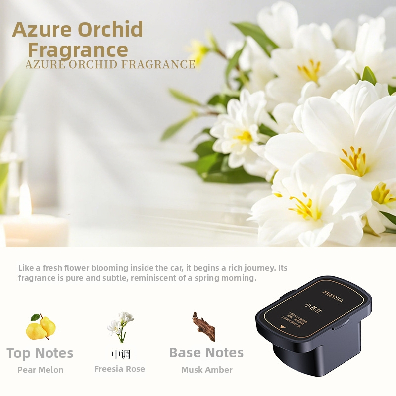 Automobilski aromaterapijski difuzor – metalni držač, Freesia miris, isparavanje 31–60 dana, 8 načina osvjetljenja, rok trajanja 1 godina