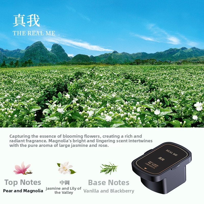 Automobilski aromaterapijski difuzor – metalni držač, Freesia miris, isparavanje 31–60 dana, 8 načina osvjetljenja, rok trajanja 1 godina