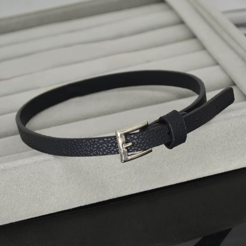 Colier choker din piele cu lanț pentru claviculă, Pandant: Altul, Greutate: 20 g, Cod produs: N-8233