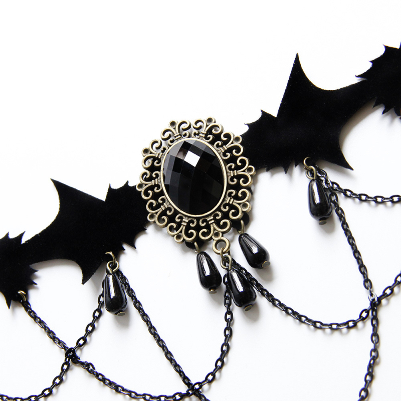 Choker ogrlica - punk stil, Evil Lamour JL-132-1; miješani materijal; ručna izrada; lanac ključne kosti; privjesak od legure