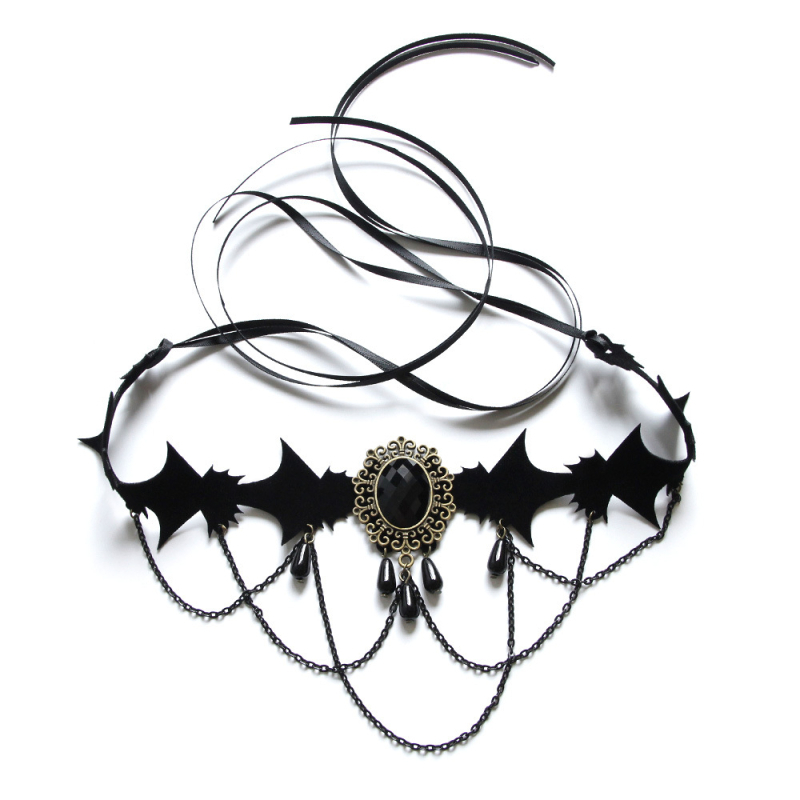 Choker ogrlica - punk stil, Evil Lamour JL-132-1; miješani materijal; ručna izrada; lanac ključne kosti; privjesak od legure