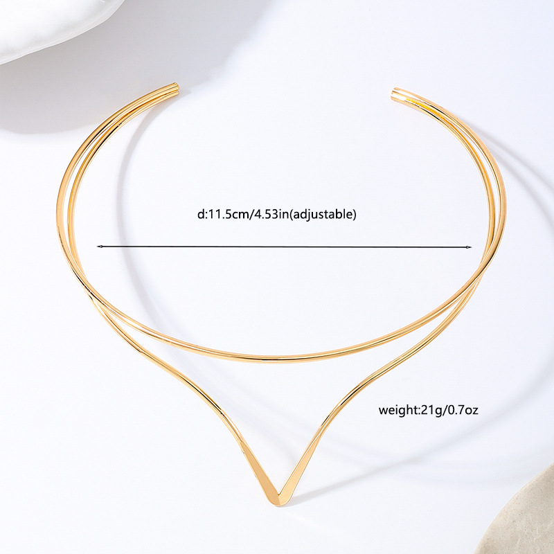 Nyaklánc: ötvözetből, U-formájú geometriai dizájn, minimalistikus nőknek (Anyag: Ötvözet; Stílus: U-formájú, Geometriai; Típus: Nyaklánc; Cél: Nők; Szezon: Nyár 2024)