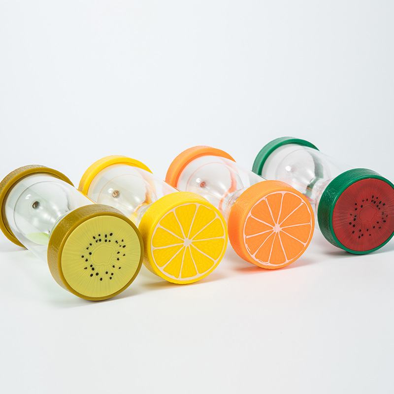 Детски пясъчен часовник с плодова тематика – ръчно изработен от пластмаса и стъкло, идиличен стил, обучаваща играчка за деца, 15-минутен таймер