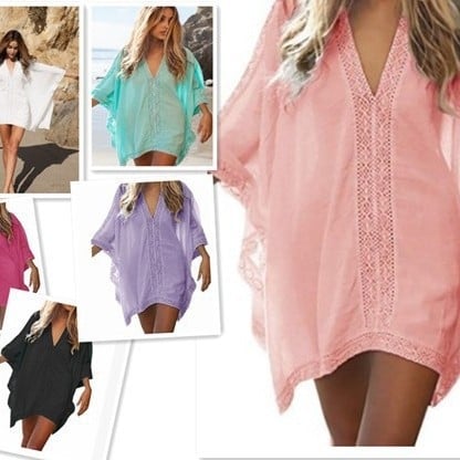 NWDR Ženski patchwork čipkasto plažno cover-up – pamuk, 90% polipropilen, stil za plažu za par, porijeklo Guangzhou