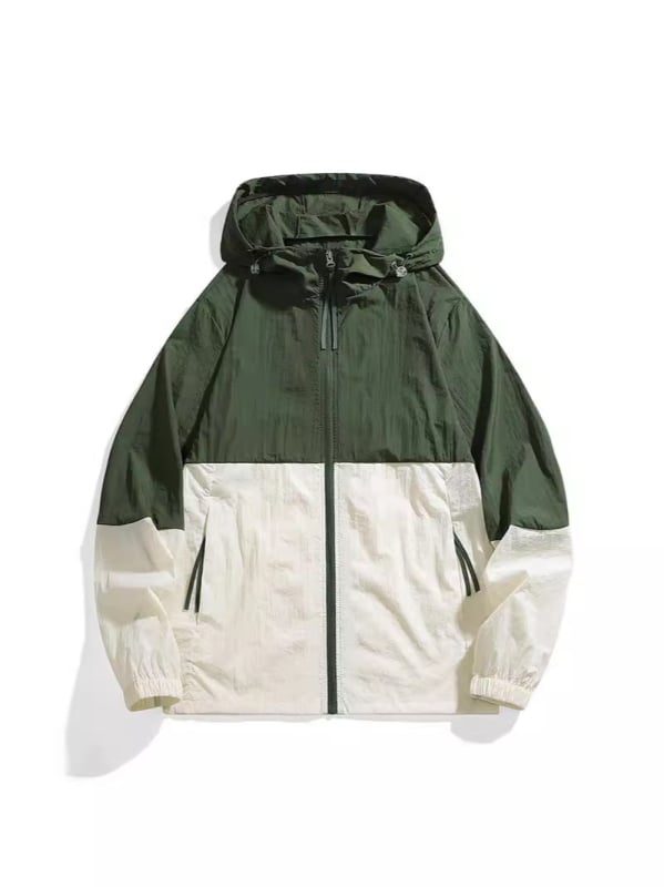 Παλτό με κουκούλα από ελαφρύ ακρυλικό, φερμουάρ μπροστά και τσέπες με φερμουάρ – καλοκαίρι για εφήβους