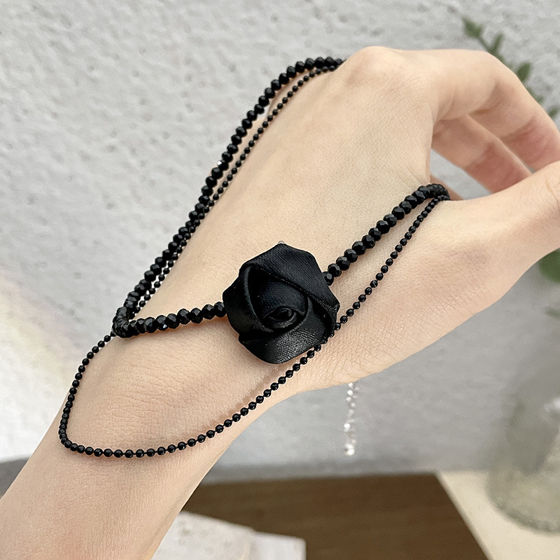 Colier cu cristal artificial, realizat manual, lanț în formă de val de apă, multistrat, Butterfly