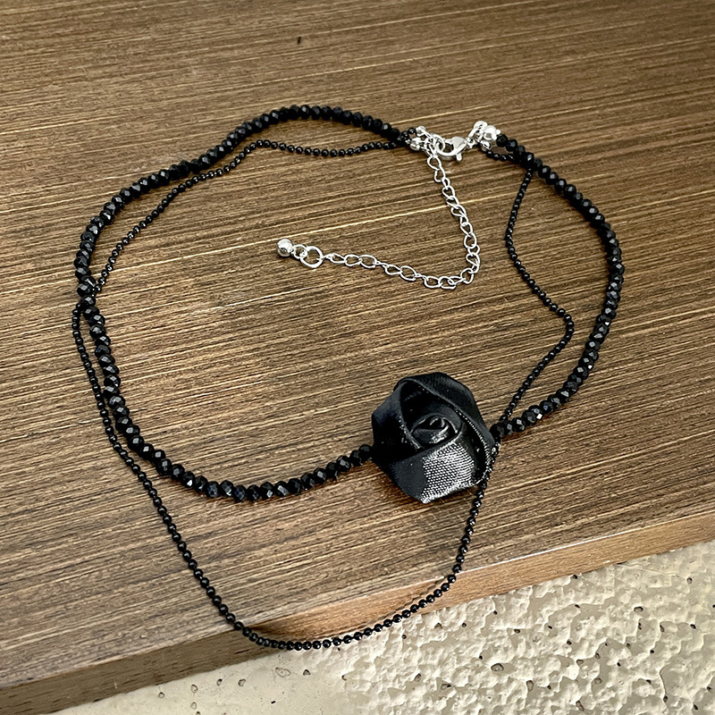 Colier cu cristal artificial, realizat manual, lanț în formă de val de apă, multistrat, Butterfly