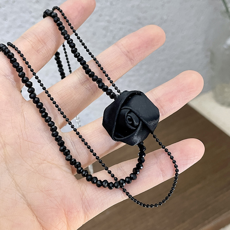 Colier cu cristal artificial, realizat manual, lanț în formă de val de apă, multistrat, Butterfly