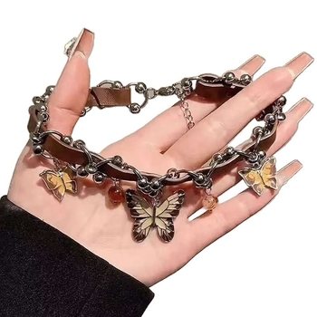 Choker ogrlica s lančicom i križnim privjeskom od legure – Chanel stil, Chrysanthemum Charm