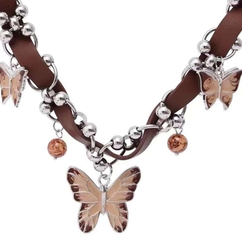 Choker ogrlica s lančicom i križnim privjeskom od legure – Chanel stil, Chrysanthemum Charm