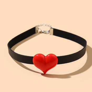 Дамски чокър със сърцевиден дизайн, пластмасов материал, женски стил, персонализиране по заявка, самостоятелно опаковано